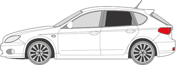 Afbeelding van Zijruit links Subaru Impreza 5 deurs (DONKERE RUIT)