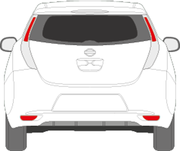 Afbeelding van Achterruit Nissan Leaf (DONKERE RUIT)