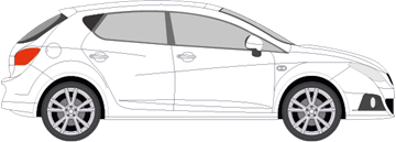 Afbeelding van Zijruit rechts Seat Ibiza 5 deurs (DONKERE RUIT)