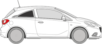 Afbeelding van Zijruit rechts Opel Corsa 3 deurs (DONKERE RUIT)