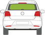 Afbeelding van Achterruit Volkswagen Polo 5 deurs antenne (2009-2014)