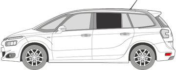 Afbeelding van Zijruit links Citroën C4 Grand Picasso (DONKER/GELAAGD)