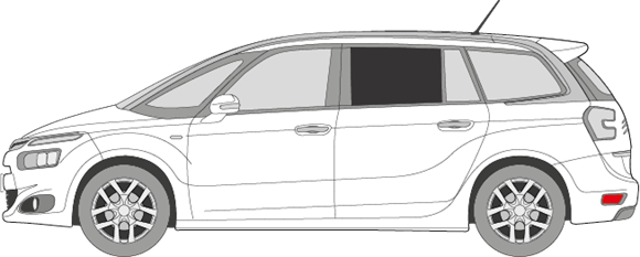 Afbeelding van Zijruit links Citroën C4 Grand Picasso (DONKER/GELAAGD)