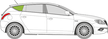 Afbeelding van Zijruit rechts Lancia Delta 5 deurs 