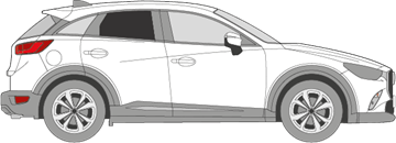 Afbeelding van Zijruit rechts Mazda CX-3 (DONKERE RUIT)