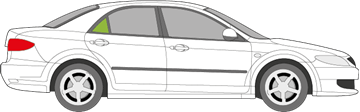 Afbeelding van Zijruit rechts Mazda 6 sedan