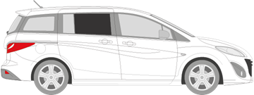 Afbeelding van Zijruit rechts Mazda 5 2010- (DONKERE RUIT) 