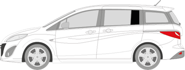 Afbeelding van Zijruit links Mazda 5 2010- (DONKERE RUIT) 