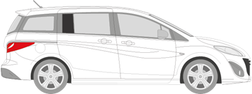 Afbeelding van Zijruit rechts Mazda 5 2010- (DONKERE RUIT) 