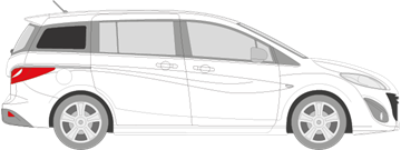 Afbeelding van Zijruit rechts Mazda 5 2010- (DONKERE RUIT)