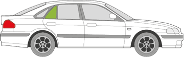 Afbeelding van Zijruit rechts Mazda 626