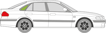 Afbeelding van Zijruit rechts Mazda 626