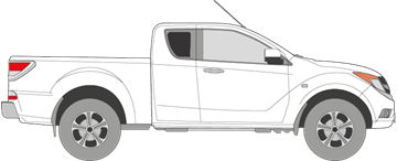 Afbeelding van Zijruit rechts Mazda BT50 2 deurs pick-up (DONKERE RUIT)