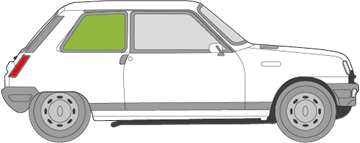 Afbeelding van Zijruit rechts Renault 5
