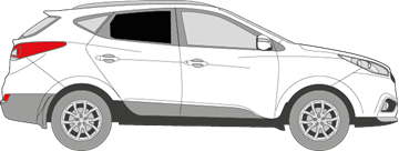 Afbeelding van Zijruit rechts Hyundai Tucson (DONKERE RUIT) 