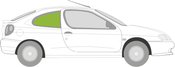 Afbeelding van Zijruit rechts Renault Mégane coupé (vast)