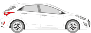 Afbeelding van Zijruit rechts Hyundai i30 5 deurs (DONKERE RUIT)