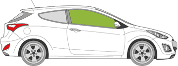 Afbeelding van Zijruit rechts Hyundai i30 3 deurs 