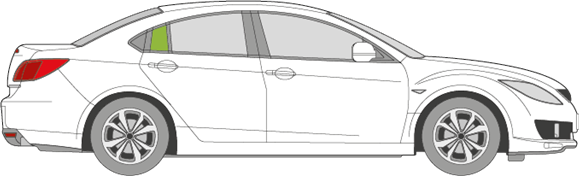 Afbeelding van Zijruit rechts Mazda 6 sedan