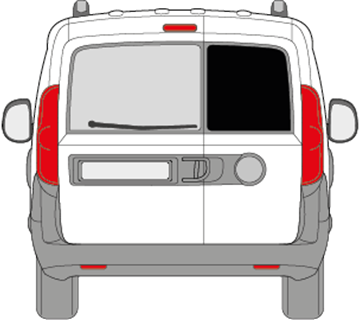 Afbeelding van Achterruit rechts Fiat Doblo bestelwagen (DONKERE RUIT)