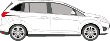 Afbeelding van Zijruit rechts Ford Grand C-max (DONKERE RUIT) 