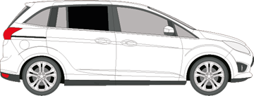 Afbeelding van Zijruit rechts Ford Grand C-max (DONKERE RUIT)