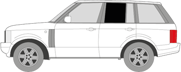 Afbeelding van Zijruit links Range Rover (GELAAGDE DONKERE RUIT)