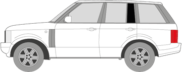 Afbeelding van Zijruit links Range Rover (DONKERE RUIT) 