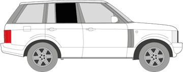 Afbeelding van Zijruit rechts Range Rover (DONKERE RUIT)