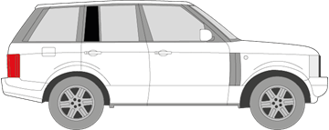 Afbeelding van Zijruit rechts Range Rover (DONKERE RUIT) 