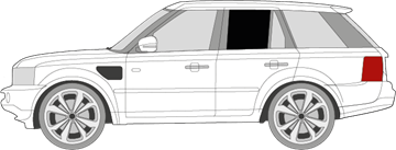 Afbeelding van Zijruit links Range Rover Sport (DONKERE RUIT)