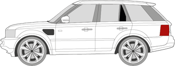 Afbeelding van Zijruit links Range Rover Sport  (DONKERE RUIT)