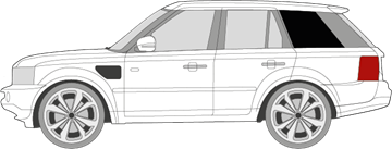 Afbeelding van Zijruit links Range Rover Sport (DONKERE RUIT) 