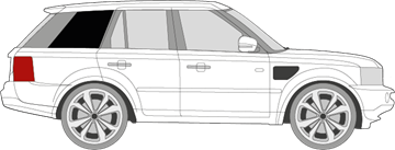 Afbeelding van Zijruit rechts Range Rover Sport (DONKERE RUIT) 