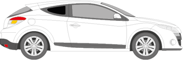 Afbeelding van Zijruit rechts Renault Mégane coupé (DONKERE RUIT)