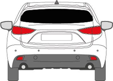 Afbeelding van Achterruit Mazda 3 5 deurs (DONKERE RUIT) 