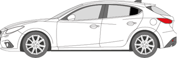 Afbeelding van Zijruit links Mazda 3 5 deurs (DONKERE RUIT) 