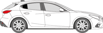 Afbeelding van Zijruit rechts Mazda 3 5 deurs (DONKERE RUIT) 