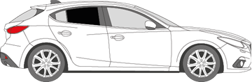 Afbeelding van Zijruit rechts Mazda 3 5 deurs (DONKERE RUIT)