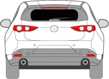 Afbeelding van Achterruit Mazda 3 5 deurs (DONKERE RUIT)