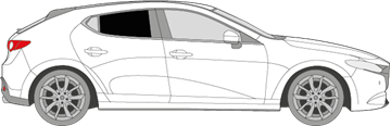 Afbeelding van Zijruit rechts Mazda 3 5 deurs (DONKERE RUIT)