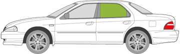 Afbeelding van Zijruit links Kia Clarus sedan