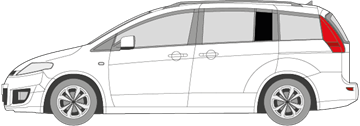 Afbeelding van Zijruit links Mazda 5 (DONKERE RUIT) 