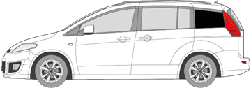 Afbeelding van Zijruit links Mazda 5 (DONKERE RUIT)