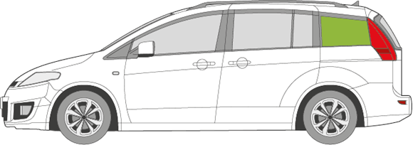 Afbeelding van Zijruit links Mazda 5 