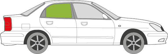 Afbeelding van Zijruit rechts Daewoo Nubira sedan 