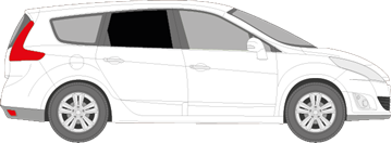 Afbeelding van Zijruit rechts Renault Mégane Grand Scenic (DONKERE RUIT)