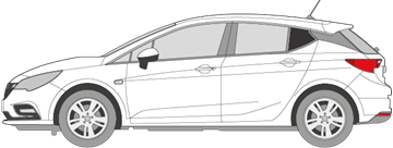 Afbeelding van Zijruit links Opel Astra 5-deurs (DONKER en chroom lijst)