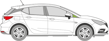 Afbeelding van Zijruit rechts Opel Astra 5-deurs