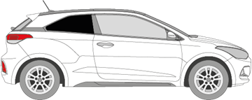 Afbeelding van Zijruit rechts Hyundai i20 coupé (DONKERE RUIT)